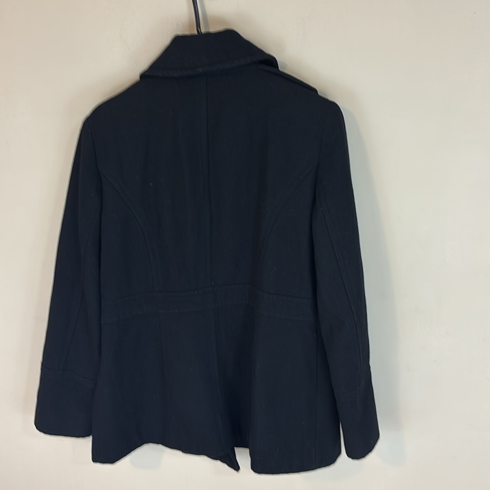 Michael Kors Black Wool Blend Double Breasted Peacoat Size Medium - Picture 6 of 16